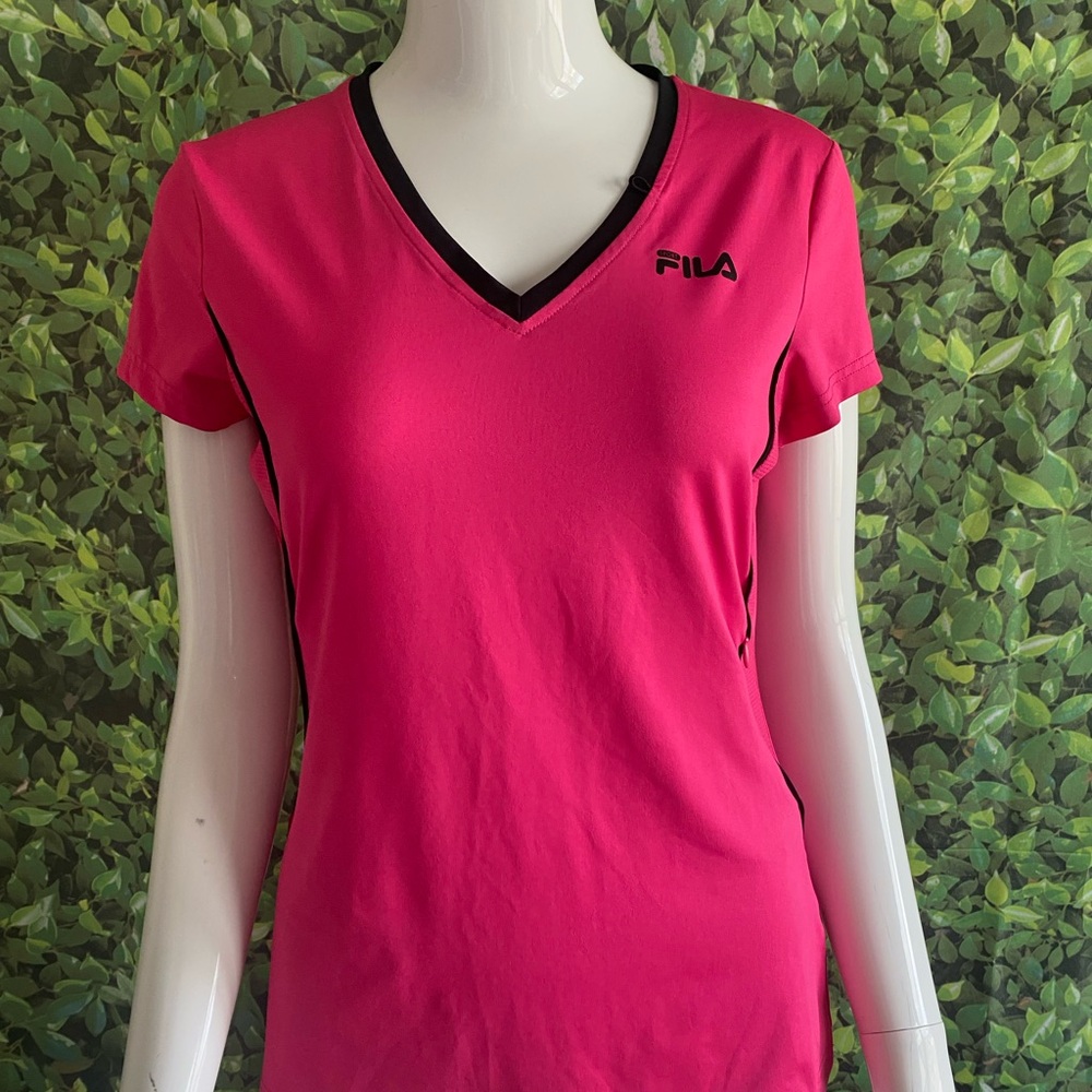 Fila Women's Pink V-Neck Top